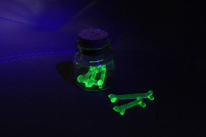 Mini Glow-in-the-Dark Bones in Jar – Uranium Glass Curiosity
