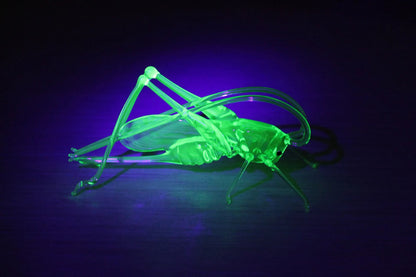 Uranium Glass Grasshopper Figurine – Glowing Handmade Insect Sculpture