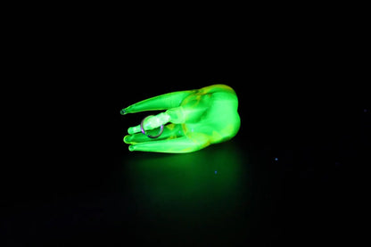 Mini Uranium Glass Tooth Pendant, Tooth Fairy Charm Necklace, UV Reactive Tooth, Handmade Lampwork Glass Tooth, Tiny Dental Gift