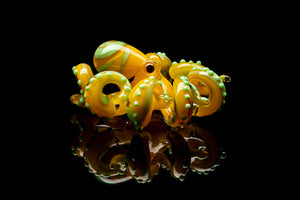 Yellow Blown Glass Octopus