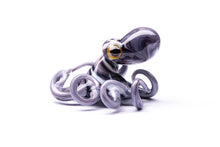 Load image into Gallery viewer, White-Purple Blown Glass Octopus glass figurine mini
