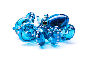 Deep Blue Blown Glass Octopus