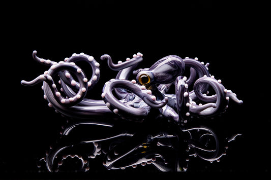 Purple Blown Glass Octopus glass figurine