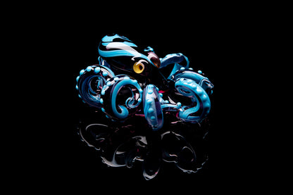 Vibrant Blue And Purple Glass Octopus Figurine - Handcrafted Sculpture