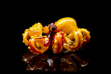Load image into Gallery viewer, The Yellow-Red Octopus pendant Blown glass octopus Kraken
