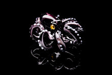 Load image into Gallery viewer, The Black and pink Octopus pendant blown glass octopus necklace
