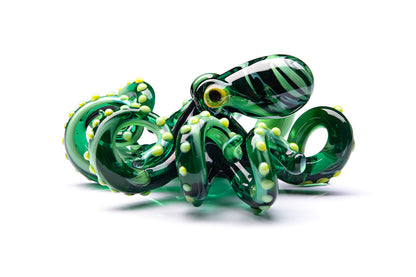 The Green Octopus pendant blown glass octopus necklace