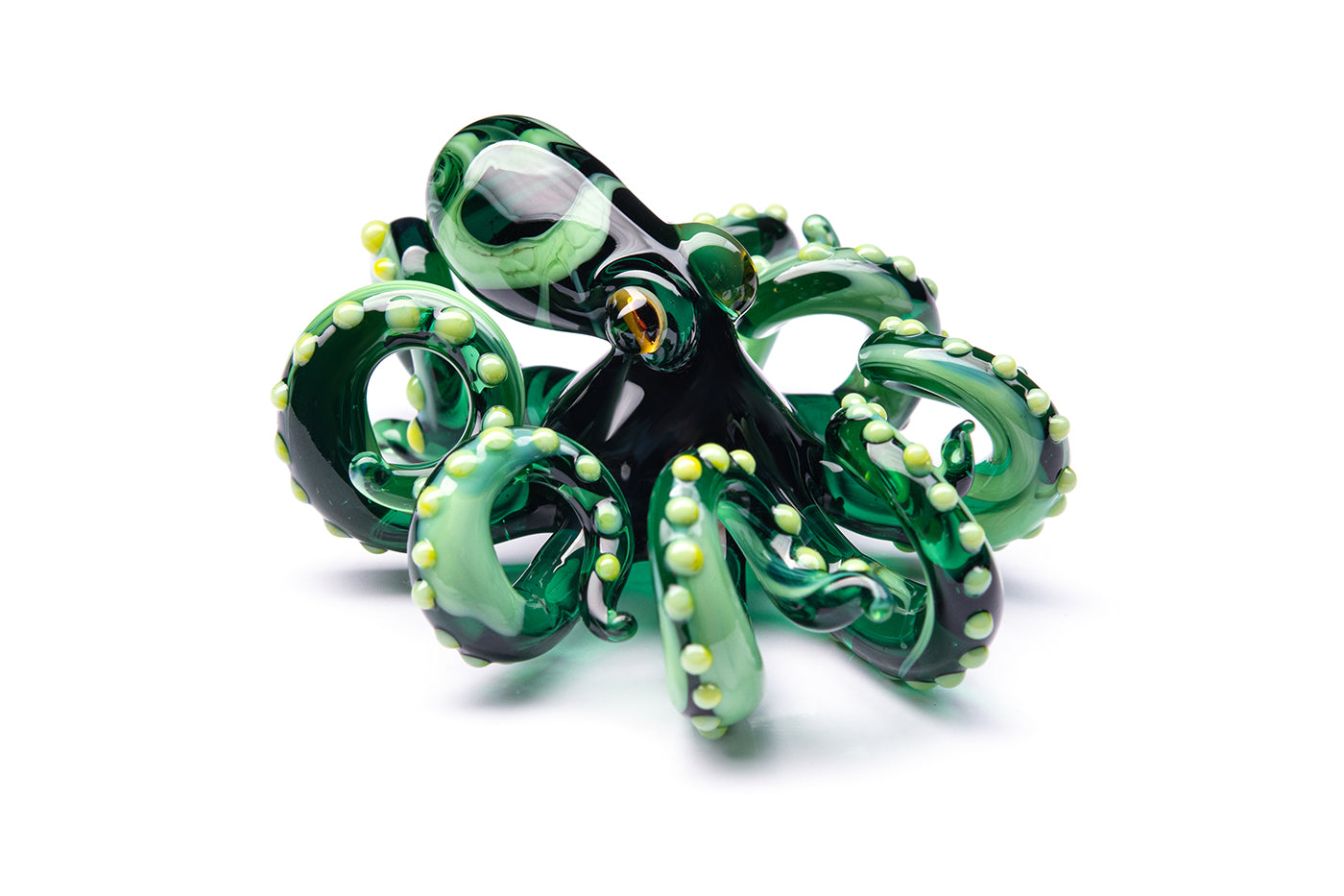 The Green Octopus pendant blown glass octopus necklace