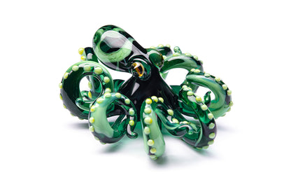 The Green Octopus pendant blown glass octopus necklace