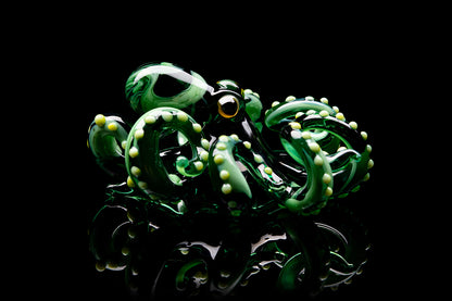The Green Octopus pendant blown glass octopus necklace
