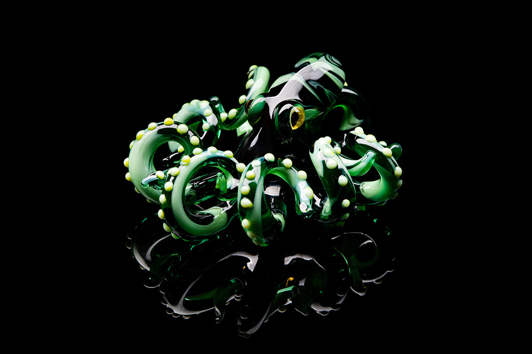 The Green Octopus pendant blown glass octopus necklace