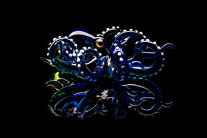 The Blue-Green Octopus pendant blown glass octopus necklace