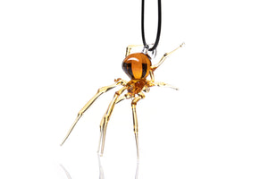 Glass Spider Pendant, Spider Necklace, Goth Necklace