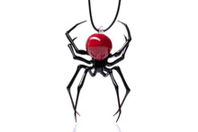 Load image into Gallery viewer, Glass Spider Pendant, Spider Necklace Goth Necklace
