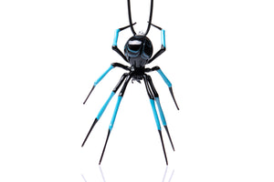 Glass Spider Pendant, Spider Necklace, Goth Necklace