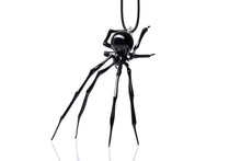 Load image into Gallery viewer, Spider Pendant, Glass Spider Necklace, Goth Necklace
