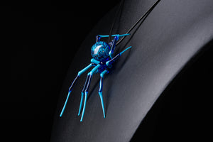 Hanging Spider, Hand blown glass Spider, Figurine Blown glass Spider