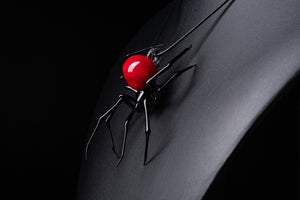 Glass Spider Pendant, Spider Necklace Goth Necklace