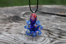Load image into Gallery viewer, Blue Red Enchanted Oceanic Glass Octopus Pendant
