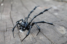 Load image into Gallery viewer, The Skull Spider Glass Spider Figurine Blown Glass Spider Gothic Skeleton Skull Spider hand blown glass
