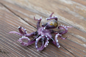 Purple Blown Glass Octopus glass figurine Octopus Glass Ocean Octopus  Kraken Glass Octopus Figurine