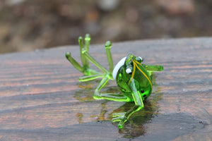 Frog glass Miniature, Animals Glass, Art Glass, Blown Glass