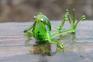 Frog glass Miniature, Animals Glass, Art Glass, Blown Glass