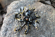 Load image into Gallery viewer, Black Yellow Glass Octopus Sculpture
