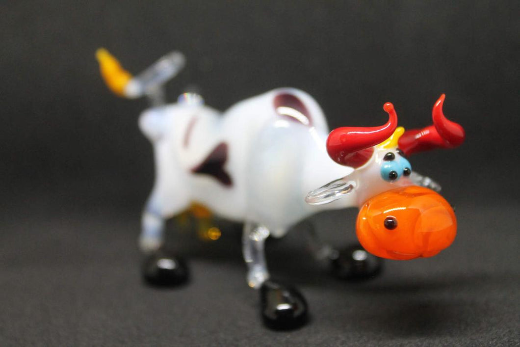 Blown Glass Cow Sculpture  Animals Glass