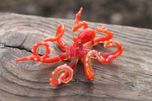 Load image into Gallery viewer, Bright Red Glass Octopus Sculpture
