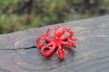 Load image into Gallery viewer, Red Blown Glass Octopus Sculpture
