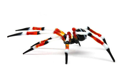 Red White And Black Glass Spider Figurine – Murano Lampwork Art