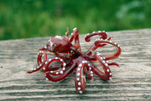 Load image into Gallery viewer, Deep Red Blown Glass Octopus
