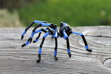 Load image into Gallery viewer, Hand Blown Glass Tarantula  Blown Glass Tarantula Spider Sculpture Tarantula Spider Halloween glass murano Blue Spider
