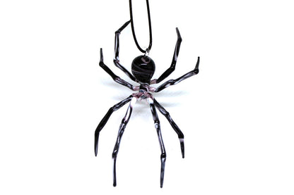 Art Glass Spider Figurine, Blown Glass Spider, Spider halloween, hand blown glasses