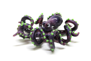 Violet Blown Glass Octopus Sculpture