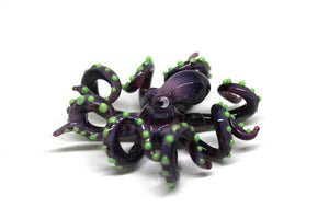 Violet Blown Glass Octopus Sculpture