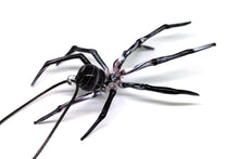 Load image into Gallery viewer, Art Glass Spider Figurine, Blown Glass Spider, Spider halloween, hand blown glasses
