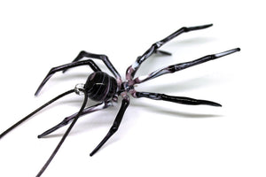 Art Glass Spider Figurine, Blown Glass Spider, Spider halloween, hand blown glasses