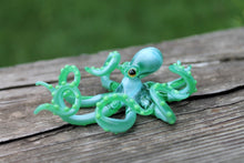Load image into Gallery viewer, Green Blown Glass Octopus Sculpture

