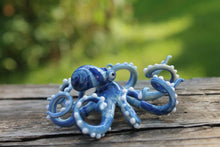 Load image into Gallery viewer, Sky Blue Blown Glass Octopus glass figurine Octopus Glass Ocean Octopus  Kraken Glass Octopus Figurine
