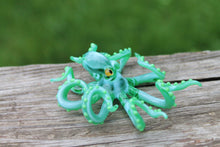 Load image into Gallery viewer, Green Blown Glass Octopus Sculpture
