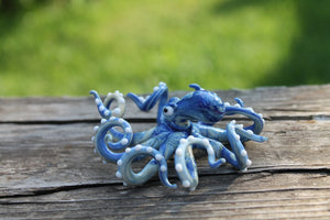 Sky Blue Blown Glass Octopus glass figurine Octopus Glass Ocean Octopus  Kraken Glass Octopus Figurine