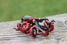 Load image into Gallery viewer, Black-Red Glass Octopus Sculpture
