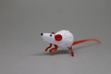 Load image into Gallery viewer, Glass Rat Figurine - Blown Glass Rat - Glass Animal Figurine - Blown Glass Animals - Rat Glass Miniature
