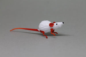 Glass Rat Figurine - Blown Glass Rat - Glass Animal Figurine - Blown Glass Animals - Rat Glass Miniature