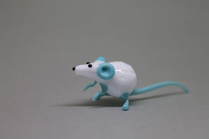 Handmade Blown Glass Small Figurine Brown Rat