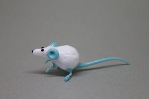 Handmade Blown Glass Small Figurine Brown Rat