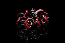 Load image into Gallery viewer, Black-Red Blown Glass Octopus glass figurine Octopus Glass Ocean Octopus  Kraken Glass Octopus Figurine
