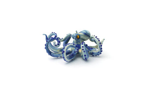 Sky Blue Blown Glass Octopus Sculpture